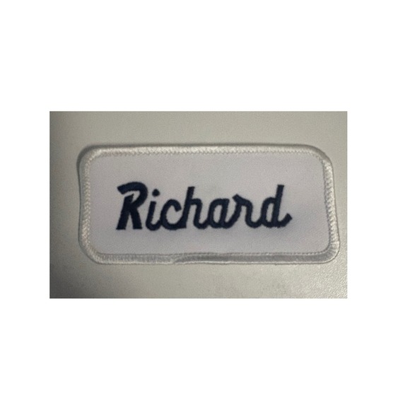Richard Name Patch Embroidered Navy Blue Uniform Work Mechanic Iron On‎ - Picture 1 of 3